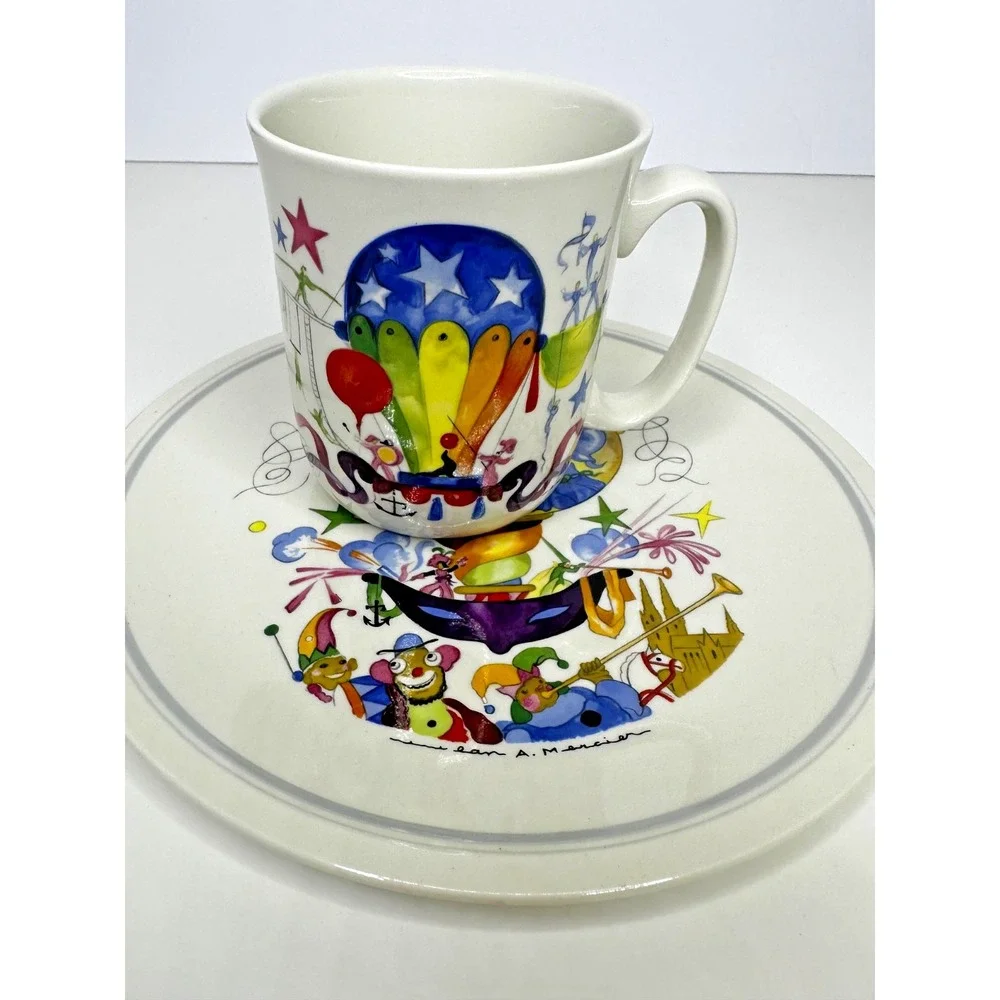 Villeroy Bosch Le Balloon China Salad Plate Mug Cup  Jean Mercier Luxembourg